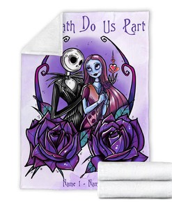 Jack Skellington And Sally Blanket - Custom Name Couple Blanket - Nightmare Before Christmas Halloween