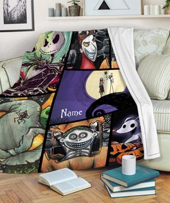 Jack Skellington Blanket, 3D Jack Skellington Halloween Pumpkin Custom Quilt - Personalize Name Blanket