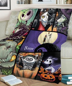Jack Skellington Blanket, 3D Jack Skellington Halloween Pumpkin Custom Quilt - Personalize Name Blanket