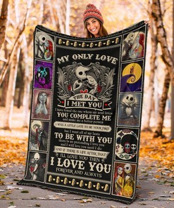 Jack Skellington Blanket, Jack & Sally Blanket Custom, My Only Love Home Decoration