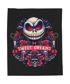 Jack Skellington Blanket, Love You Blanket - Special Gift Fleece Mink Sherpa Jack Skellington Blanket