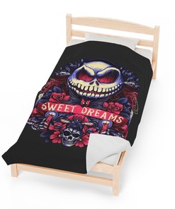 Jack Skellington Blanket, Love You Blanket - Special Gift Fleece Mink Sherpa Jack Skellington Blanket