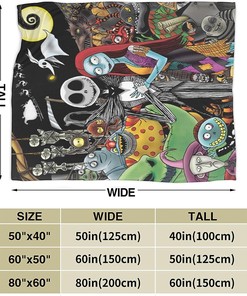 Jack Skellington Blanket, Nightmare Before Christmas Blanket, Soft Jack Skellington & Sally Blanket