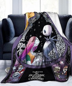Jack Skellington Blanket, Nightmare Before Christmas Blanket for Couple, Skull Bedding for Bed Couch