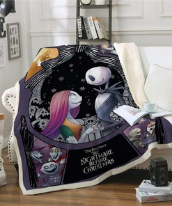 Jack Skellington Blanket, Nightmare Before Christmas Blanket for Couple, Skull Bedding for Bed Couch