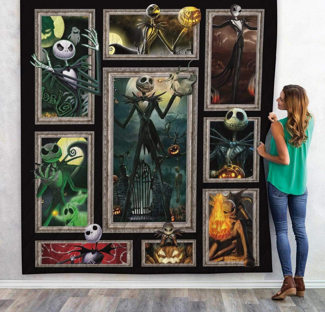 Jack Skellington Blanket, Nightmare Before Christmas Fleece Blanket - Jack And Sally Halloween Gift