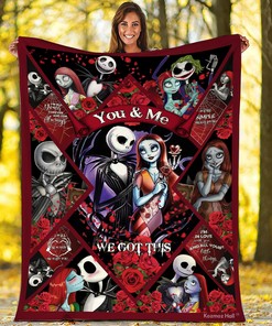 Jack Skellington Blanket, Personalized Jack Skellington Sally Best Gift Quilt Blanket, Home Decor