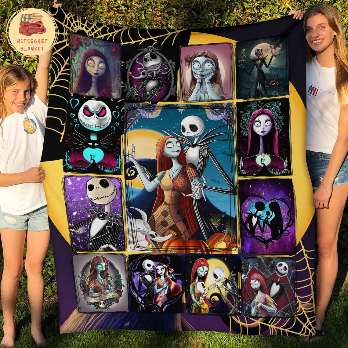 Jack Skellington Blanket, Personalized My Only Love Jack And Sally Fleece Blanket - Mink Sherpa Blanket
