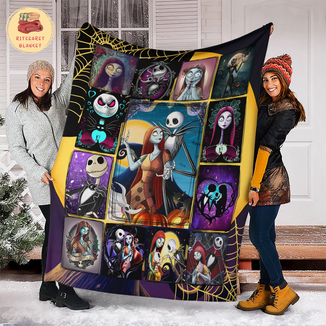 Jack Skellington Blanket, Personalized My Only Love Jack And Sally Fleece Blanket - Mink Sherpa Blanket
