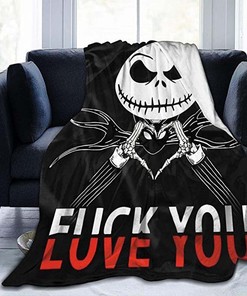 Jack Skellington Blanket, Personalized Name Blanket - Custom Jack Skellington Halloween Blanket