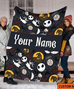 Jack Skellington Blanket, Personalized Name Blanket True Love Never Die - Jack And Sally Fleece Blanket