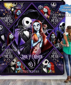Jack Skellington Blanket, The Nightmare Before Christmas Blanket, Jack Skellington And Sally Love Quilt