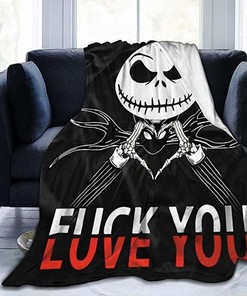 Jack Skellington Blanket, The Nightmare Before Christmas Fleece Blanket - Jack And Sally Gift