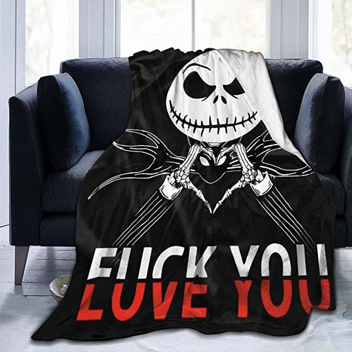 Jack Skellington Blanket, The Nightmare Before Christmas Fleece Blanket Jack And Sally Gift