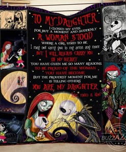 Jack Skellington Blanket, To My Daughter Love Mom Dad Nightmare Ver 3 BT Quilt, Halloween Gift