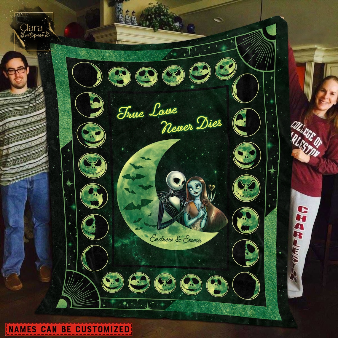 Jack Skellington Blanket, You Are My Happy Ending Nightmare Fleece Blanket - Couple Blanket