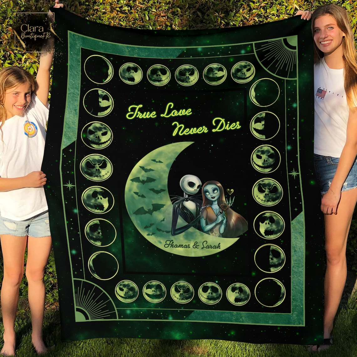 Jack Skellington Blanket, You Are My Happy Ending Nightmare Fleece Blanket - Couple Blanket