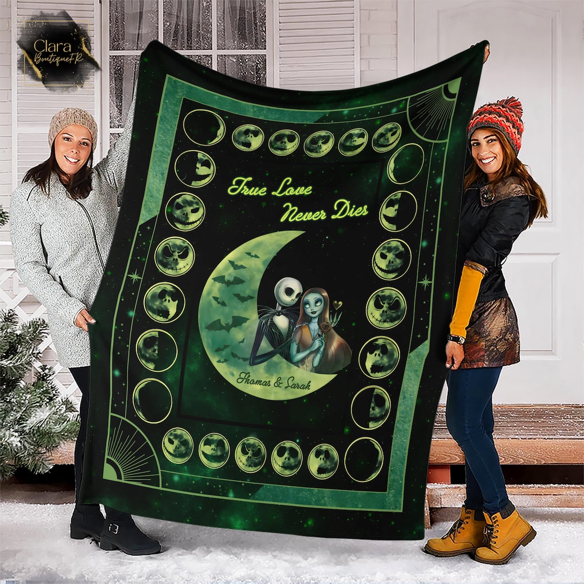 Jack Skellington Blanket, You Are My Happy Ending Nightmare Fleece Blanket - Couple Blanket
