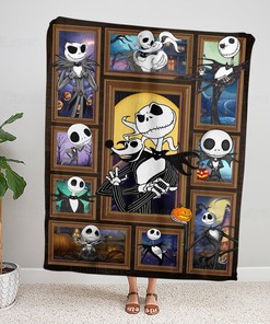 Jack Skellington Quilt, Jack Skellington Lover Gift, Horror Movie Gift, Horror Movie Quilts, Bedroom Decor, Horror Quilt, Gift For Him