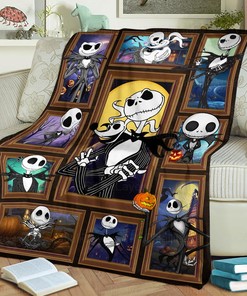 Jack Skellington Quilt, Jack Skellington Lover Gift, Horror Movie Gift, Horror Movie Quilts, Bedroom Decor, Horror Quilt, Gift For Him