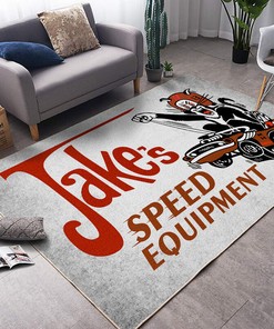 Jakes Speed Shop Hot Rod Rug for Home Decoration