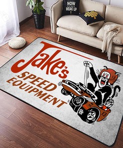 Jakes Speed Shop Hot Rod Rug for Home Decoration