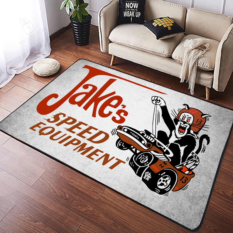 Jakes Speed Shop Hot Rod Rug for Home Decoration