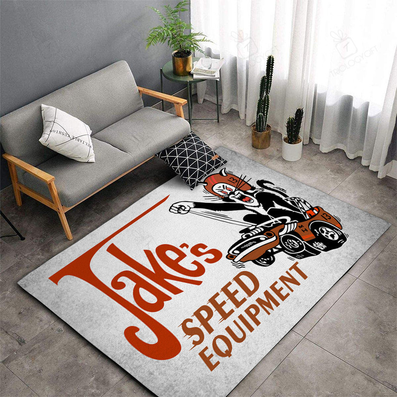 Jakes Speed Shop Hot Rod Rug for Home Decoration