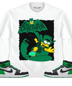 Jordan 1 Celtic Lucky Green Unisex Shirt, Hoodie Sweatshirt Bartman Simpson, Shirt To Match Sneaker