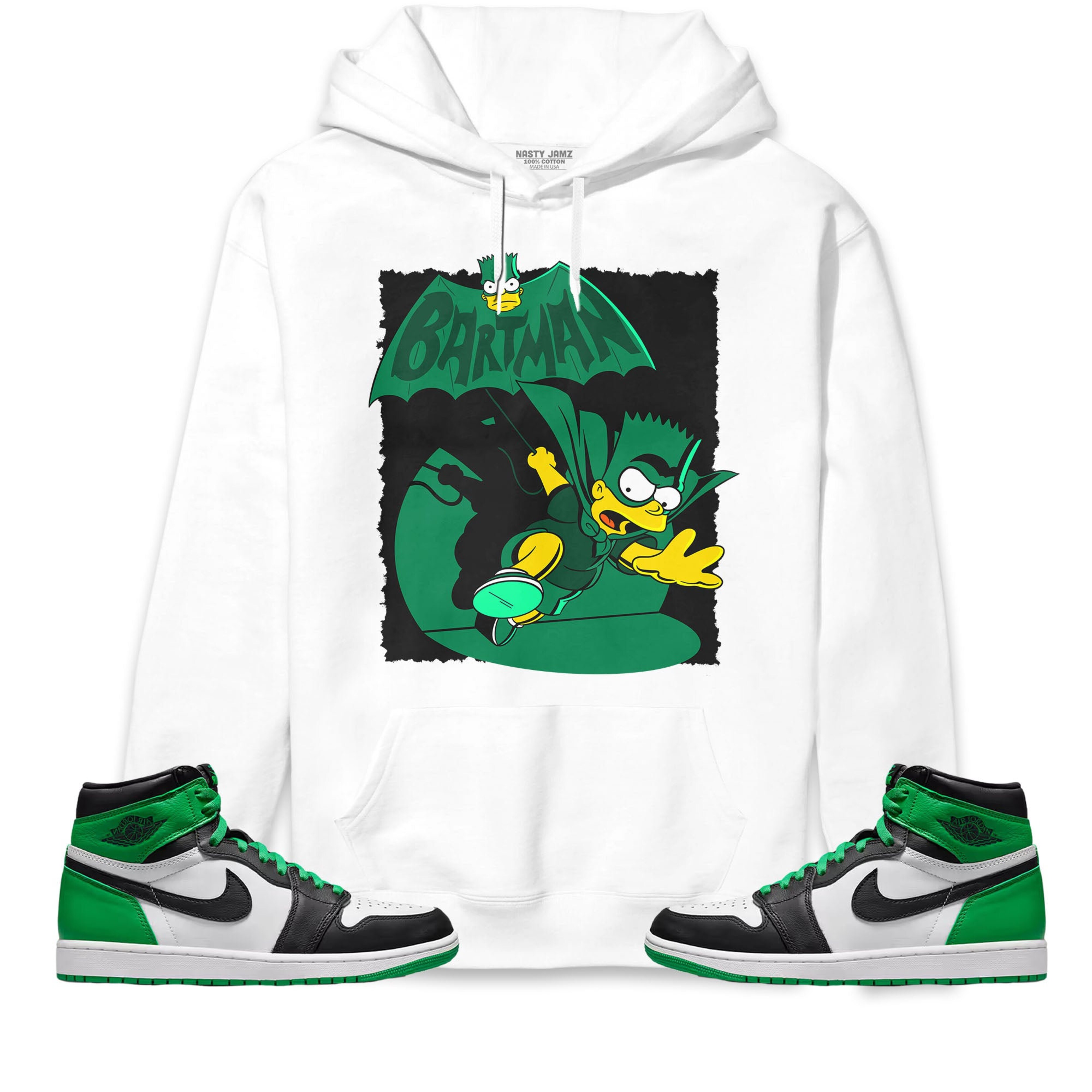 Jordan 1 Celtic Lucky Green Unisex Sweatshirt, Hoodie Shirts Bartman Simpson, Shirt To Match Sneaker