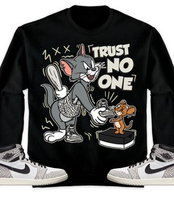 Jordan 1 Elephant Print White Cement Unisex Sweatshirt, Hoodie Trust No One Cat And Mouse, Shirt To Match Sneaker