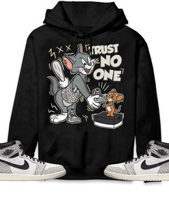 Jordan 1 Elephant Print White Cement Unisex Sweatshirt, Hoodie Trust No One Cat And Mouse, Shirt To Match Sneaker