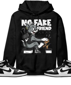 Jordan 1 High 85 Black White Unisex Sweatshirt, Hoodie Fake Friend Cat And Mouse, Shirt To Match Sneaker