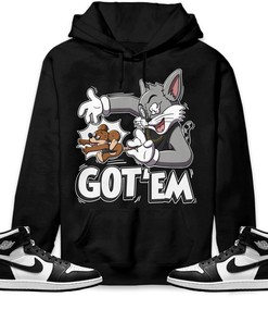 Jordan 1 High 85 Black White Unisex Sweatshirt, Hoodie Got Em Cat And Mouse, Shirt To Match Sneaker