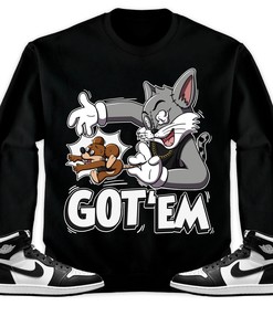 Jordan 1 High 85 Black White Unisex Sweatshirt, Hoodie Got Em Cat And Mouse, Shirt To Match Sneaker