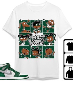 Jordan 1 High OG Gorge Green Unisex Shirt 90s Cartoon, Shirt To Match Sneaker