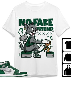 Jordan 1 High OG Gorge Green Unisex Shirt Fake Friend Cat And Mouse, Shirt To Match Sneaker