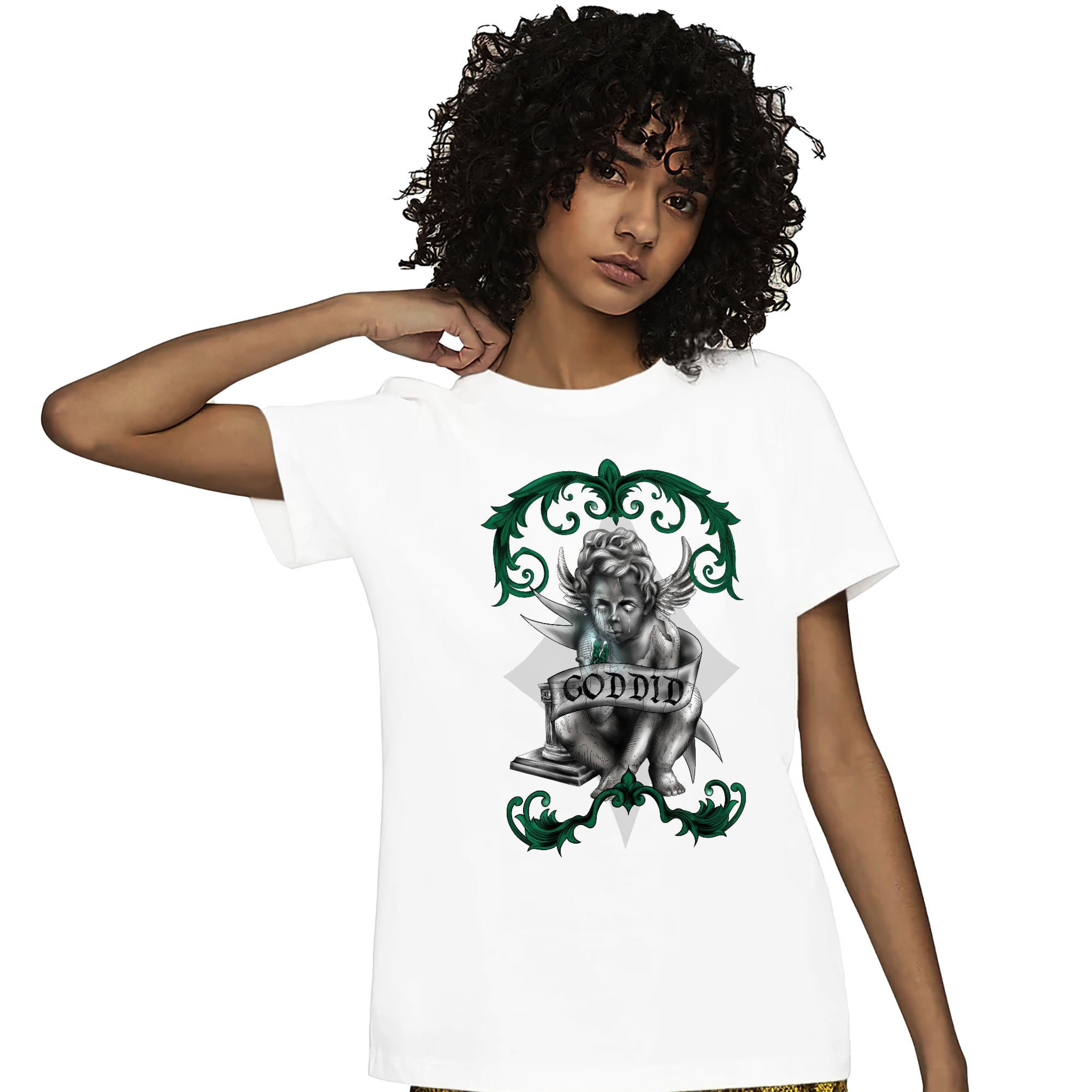 Jordan 1 High OG Gorge Green Unisex Shirt God Did, Shirt To Match Sneaker