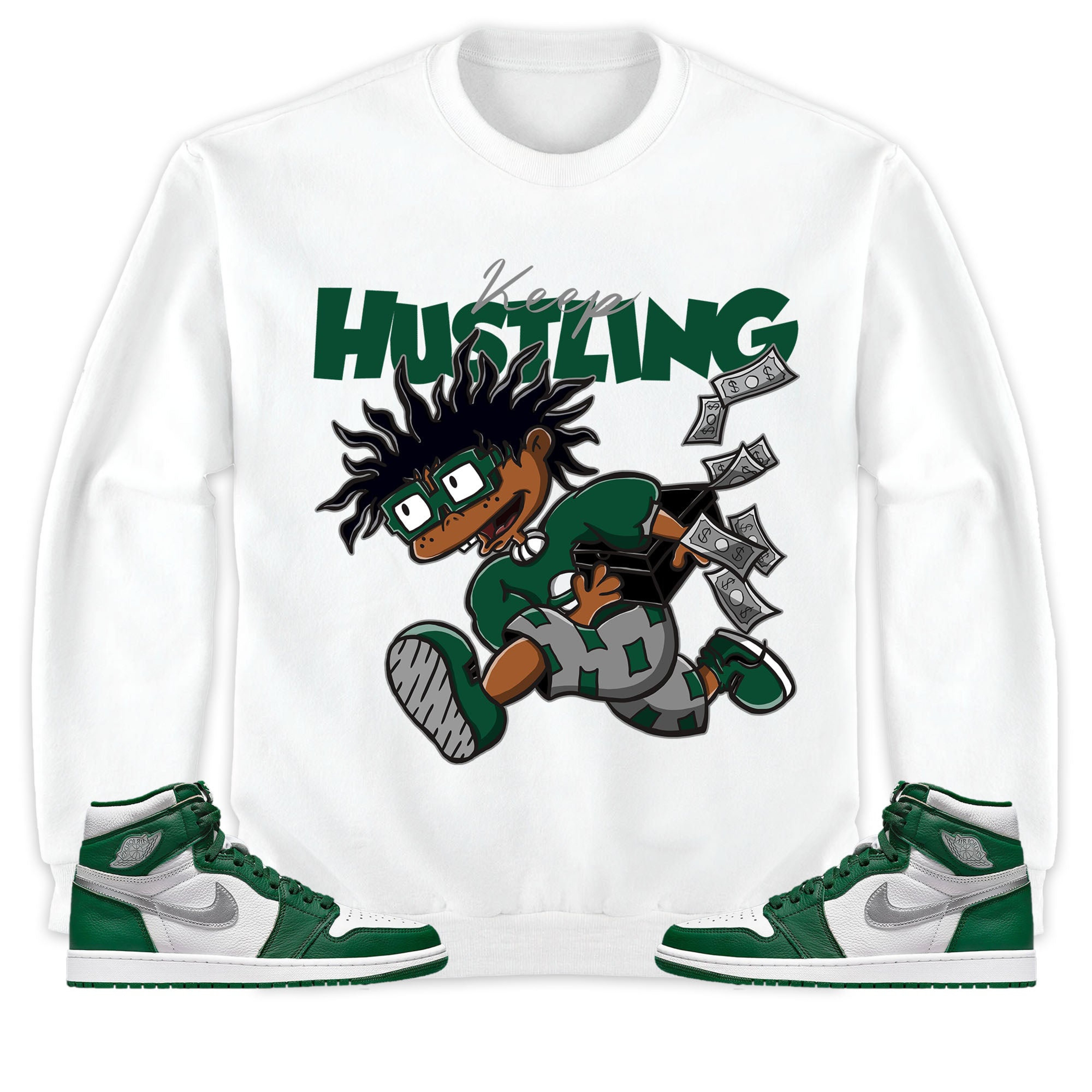Jordan 1 High OG Gorge Green Unisex Shirt Keep Hustling, Shirt To Match Sneaker