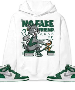 Jordan 1 High OG Gorge Green Unisex Sweatshirt, Hoodie Fake Friend Cat And Mouse, Shirt To Match Sneaker