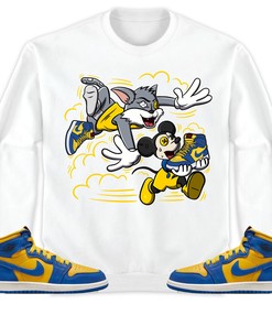 Jordan 1 High OG Laney Unisex Shirt Cat And Mouse Chasing, Shirt To Match Sneaker