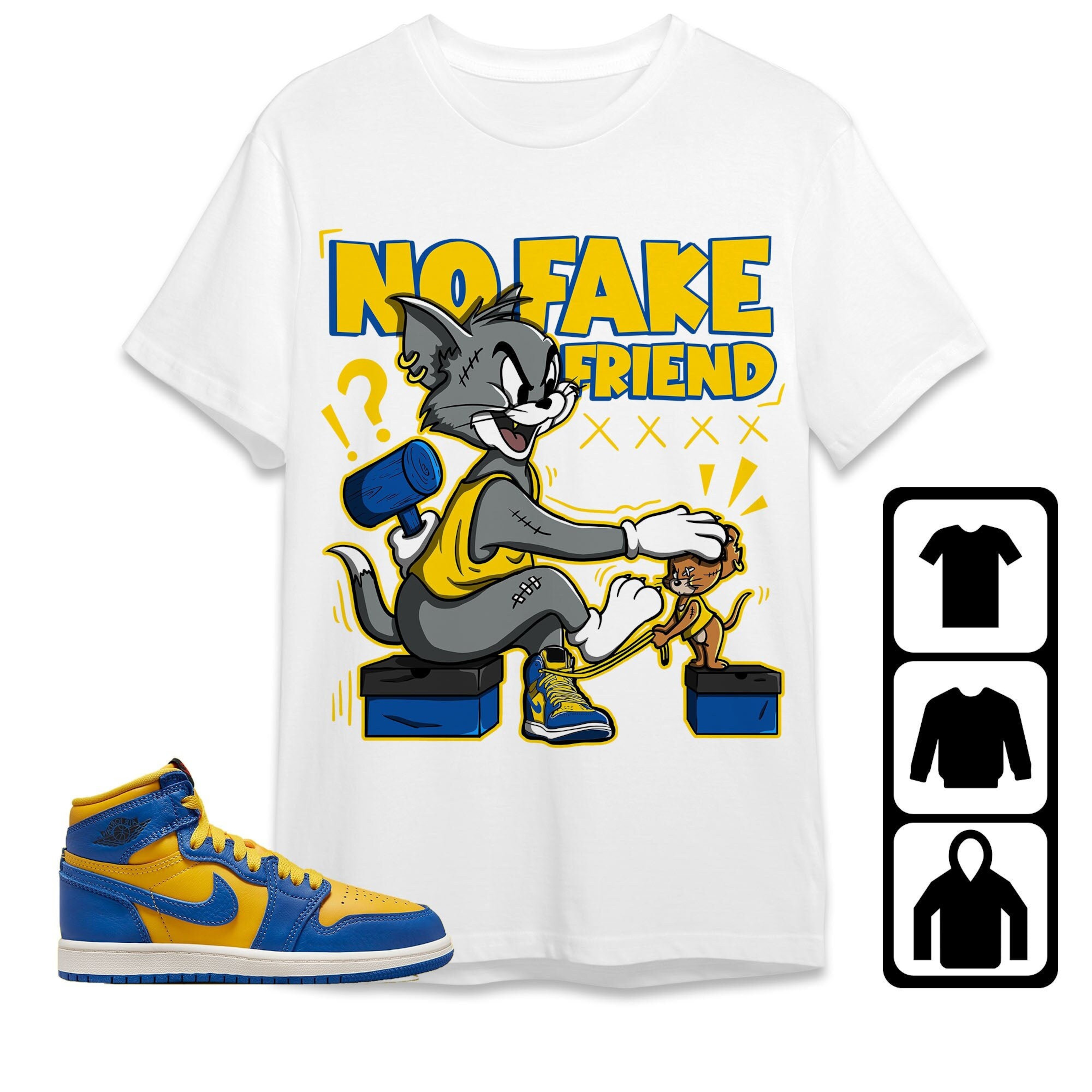 Jordan 1 High OG Laney Unisex Shirt Fake Friend Cat And Mouse, Shirt To Match Sneaker