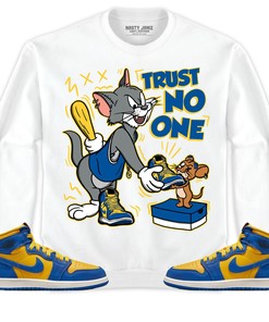 Jordan 1 High OG Laney Unisex Shirt Trust No One Cat And Mouse, Shirt To Match Sneaker