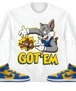 Jordan 1 High OG Laney Unisex Sweatshirt, Hoodie Got Em Cat And Mouse, Shirt To Match Sneaker