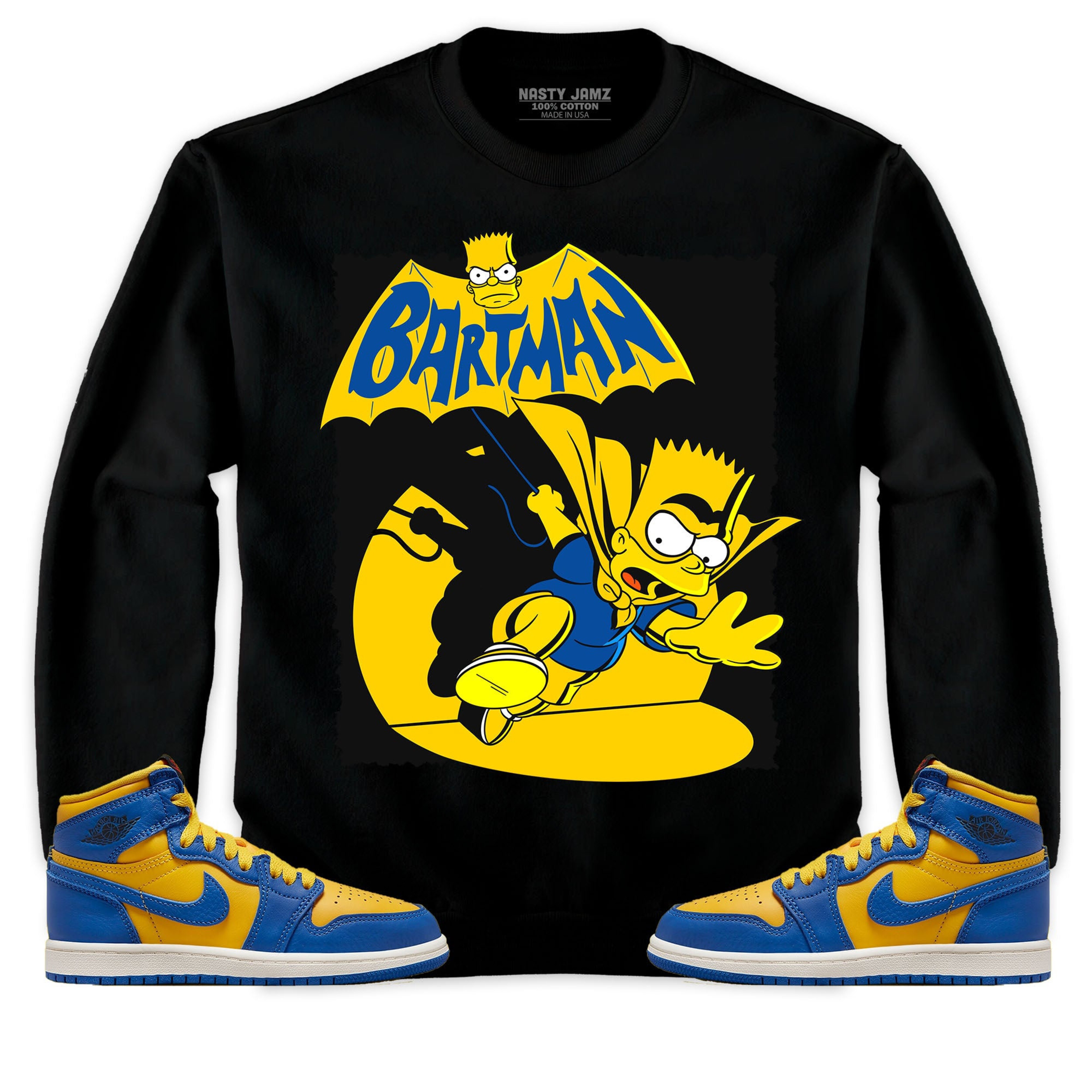 Jordan 1 High OG Laney Unisex Sweatshirt, Hoodie Shirts Bartman Simpson, Shirt To Match Sneaker