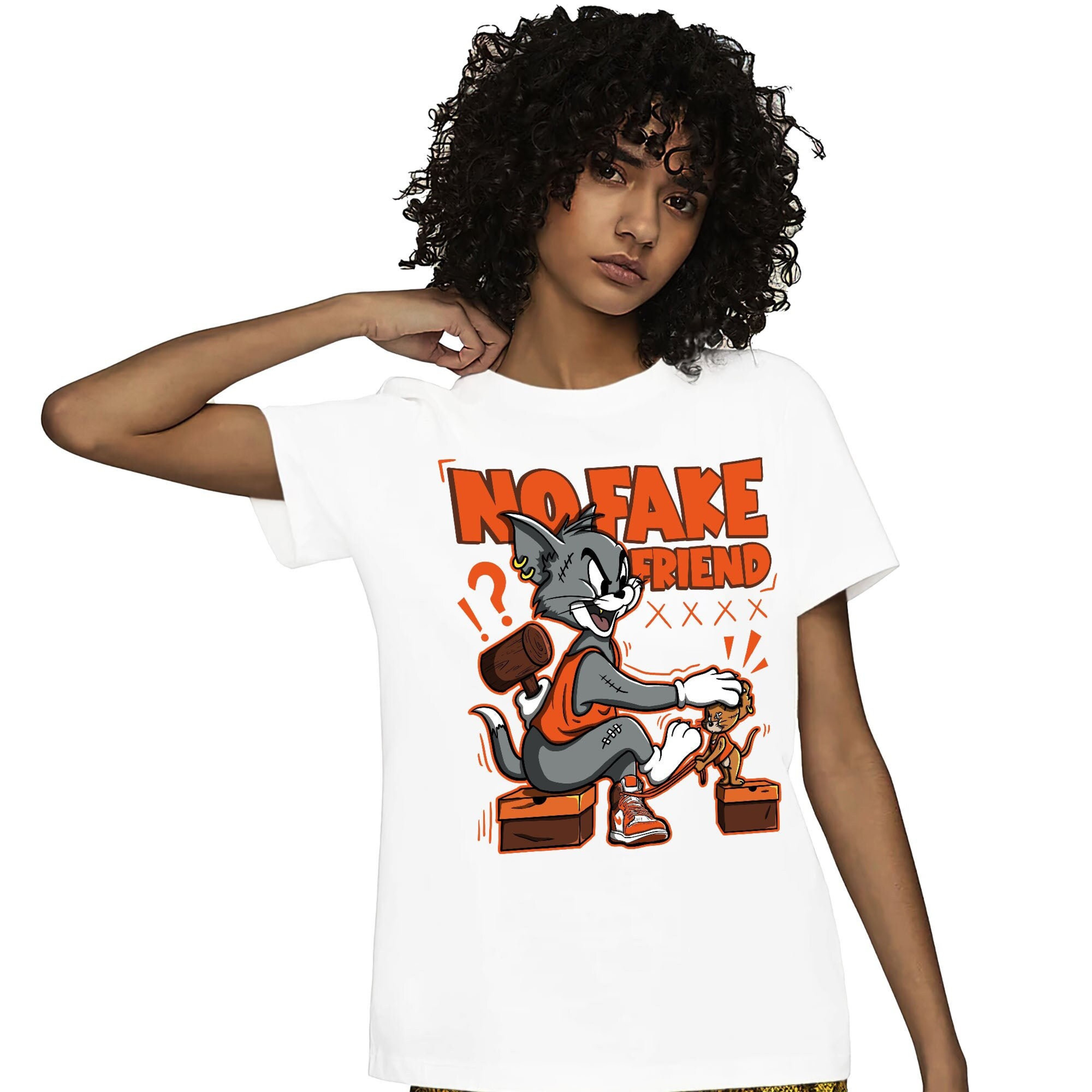 Jordan 1 High OG Starfish Unisex Shirt Fake Friend Cat And Mouse, Shirt To Match Sneaker
