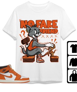 Jordan 1 High OG Starfish Unisex Shirt Fake Friend Cat And Mouse, Shirt To Match Sneaker