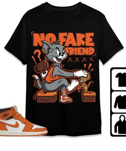 Jordan 1 High OG Starfish Unisex Shirt Fake Friend Cat And Mouse, Shirt To Match Sneaker