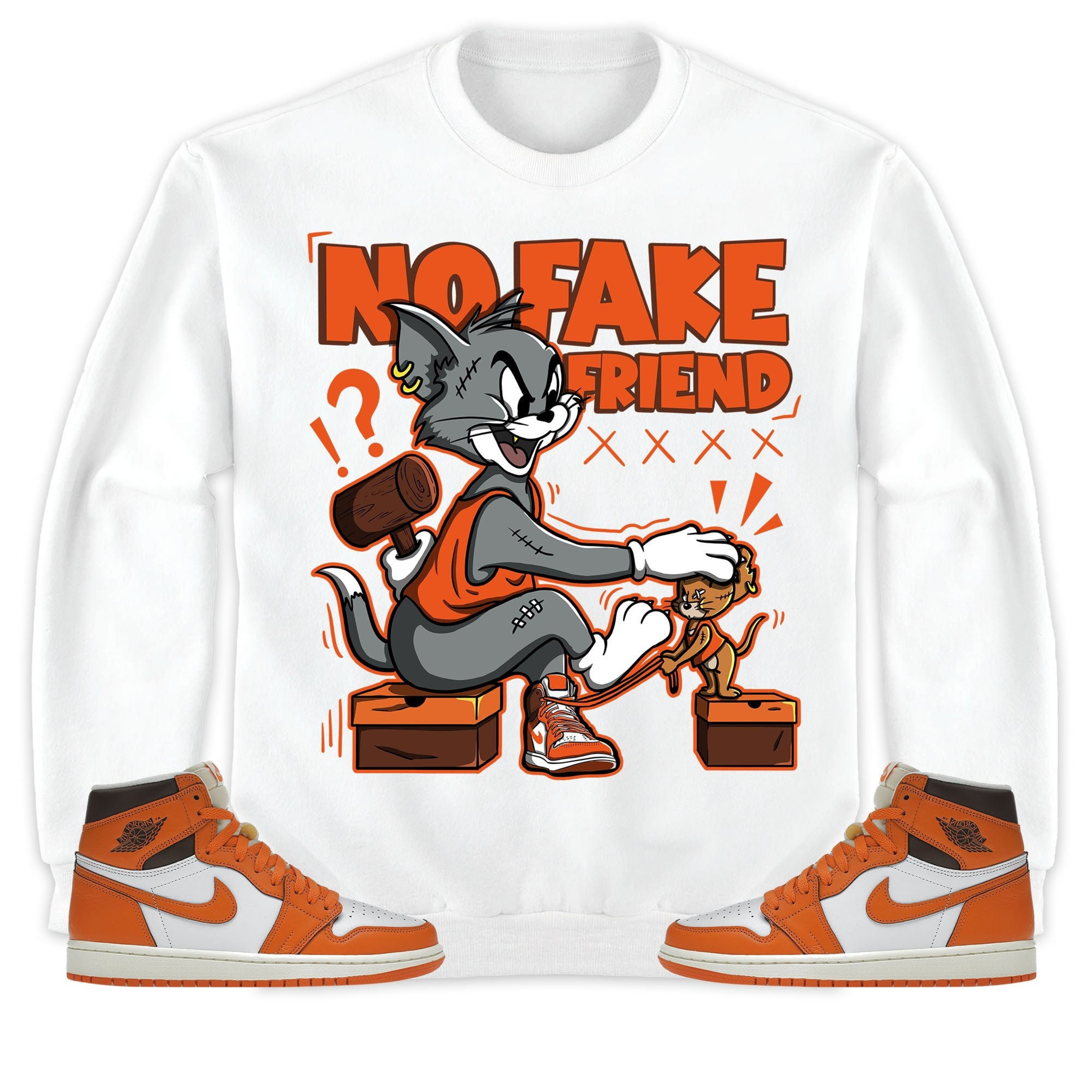 Jordan 1 High OG Starfish Unisex Shirt Fake Friend Cat And Mouse, Shirt To Match Sneaker