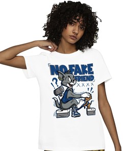 Jordan 1 High OG True Blue Unisex Shirt Fake Friend Cat And Mouse, Shirt To Match Sneaker